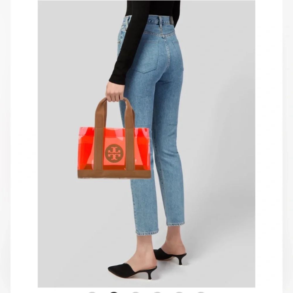 Tory Burch Leather Trim PVC Tote - Picture 2 of 15